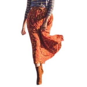 LuLaRoe LUCY Sz Small Skirt Orange Pink Floral Maxi Fully Lined BEAUTIFUL New!!